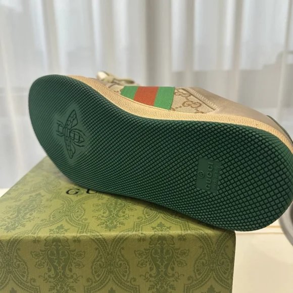 GUCCI Screener series GG enamel to do low-top fashion shoes green main image 5